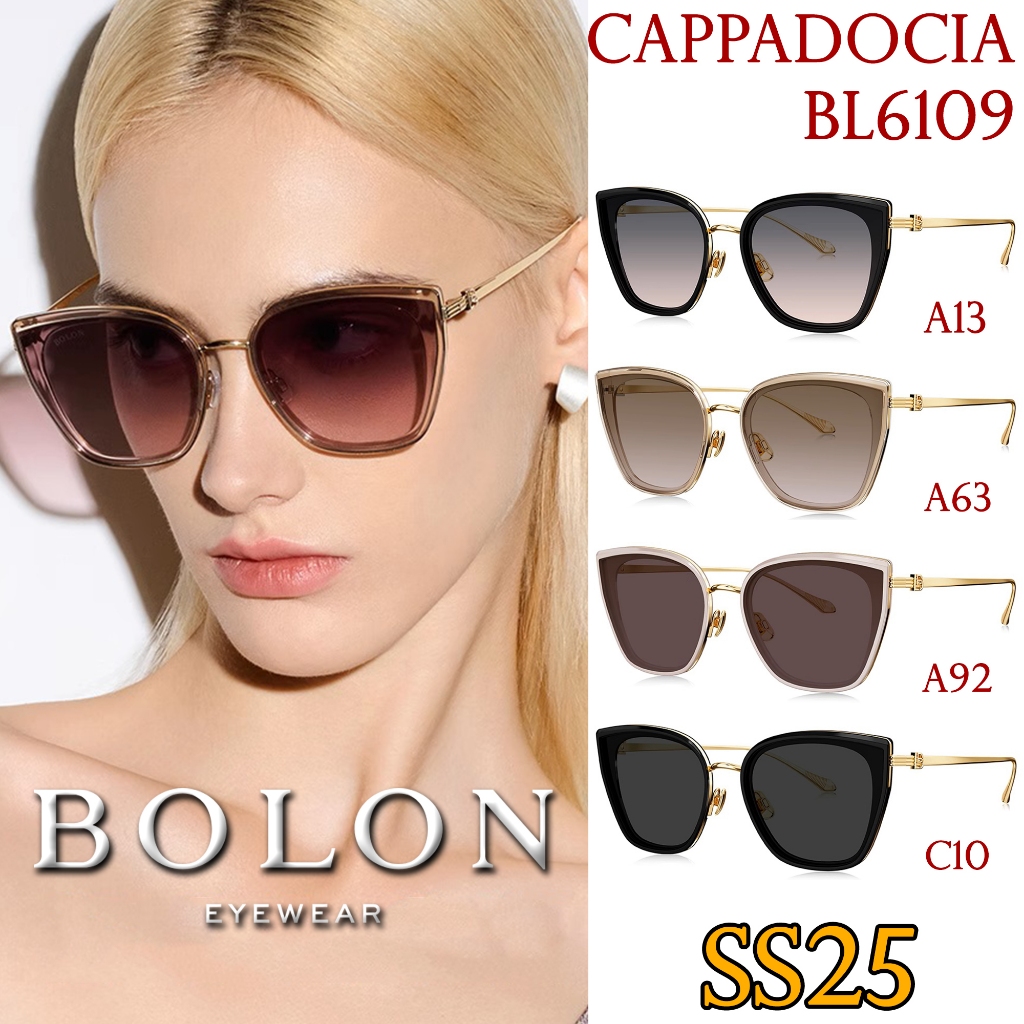 SS25 BOLON แว่นกันแดด รุ่น CAPPADOCIA BL6109 A13 A63 A92 C10 เลนส์ Nylon / Polarized [TR/B-Titanium]