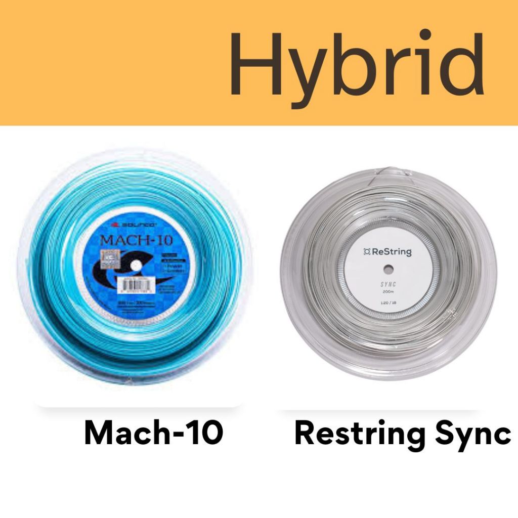 Solinco เอ็นเทนนิสไฮบริด Mach-10 / Restring Sync Hybrid (ตัดแบ่ง)