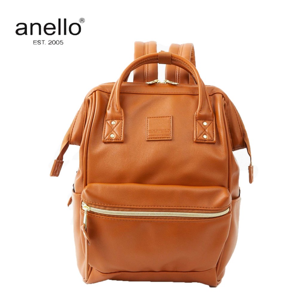 『 anello 』🇯🇵 พร้อมส่ง/  กระเป๋า anello กระเป๋าเป้สะพายหลัง size Regular  กระเป๋าเป้หนังสองสาย PU