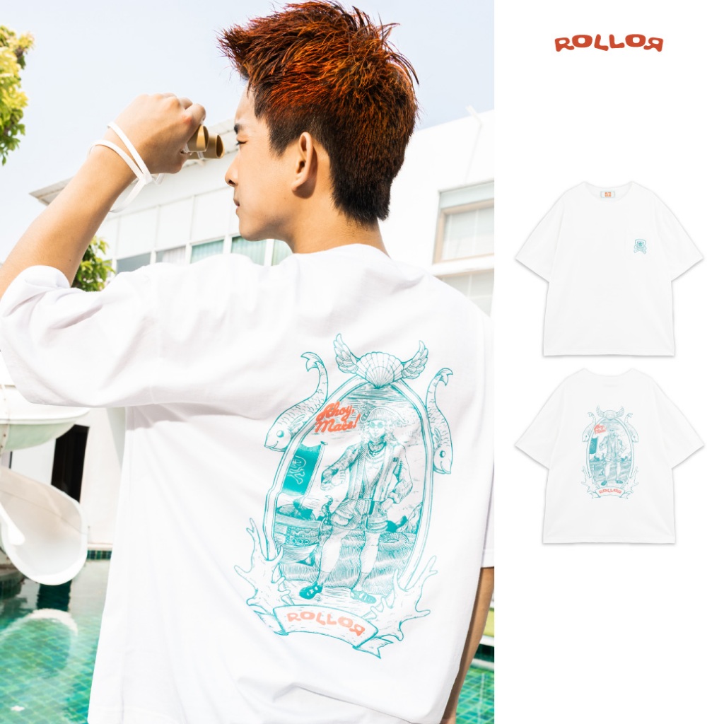 ROLLOR - เสื้อยืด เเขนสั้น Oversize รุ่น AHOY,MATE! TEE