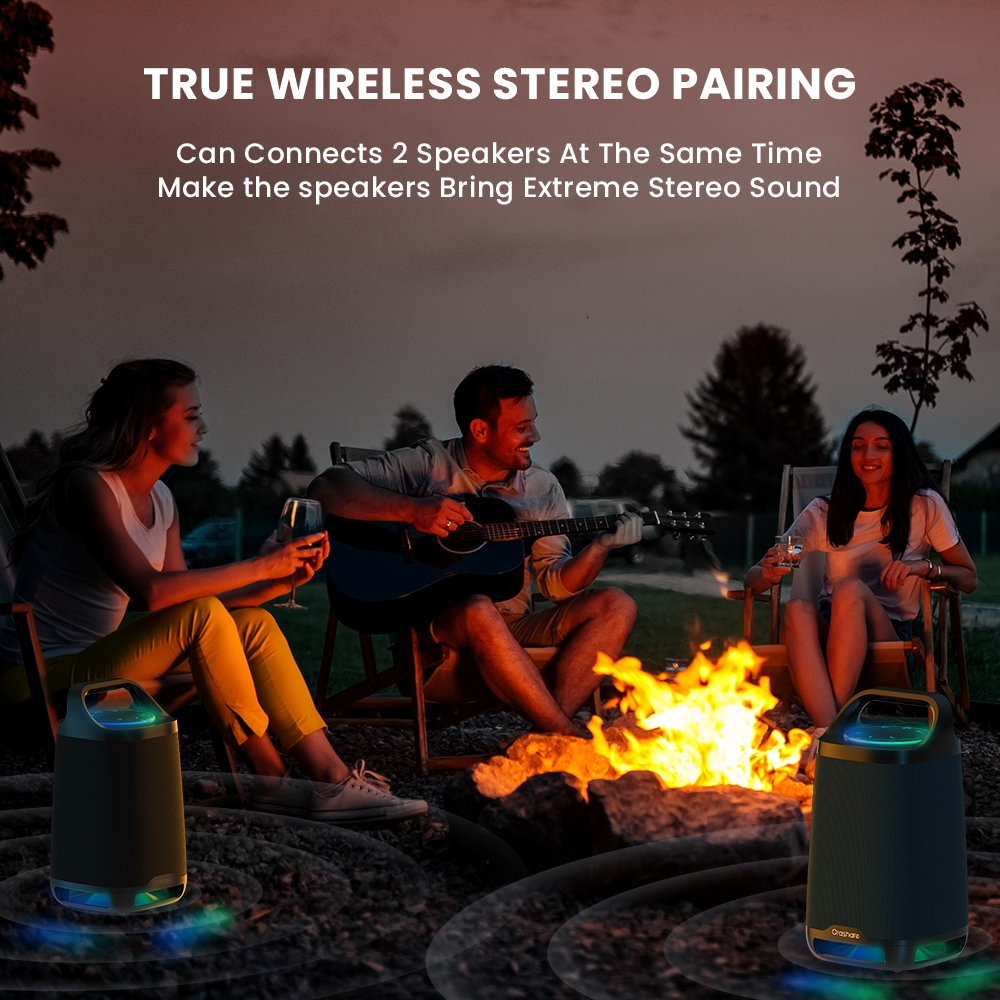 Orashare BS21 PartyBox ลำโพงบลูทูธพร้อมไฟ RGB เสียงทรงพลัง 80W ลำโพงปาร์ตี้ขนาดใหญ่5000mAhเล่นเพลงได้ ​​8 ชั่วโมง​​