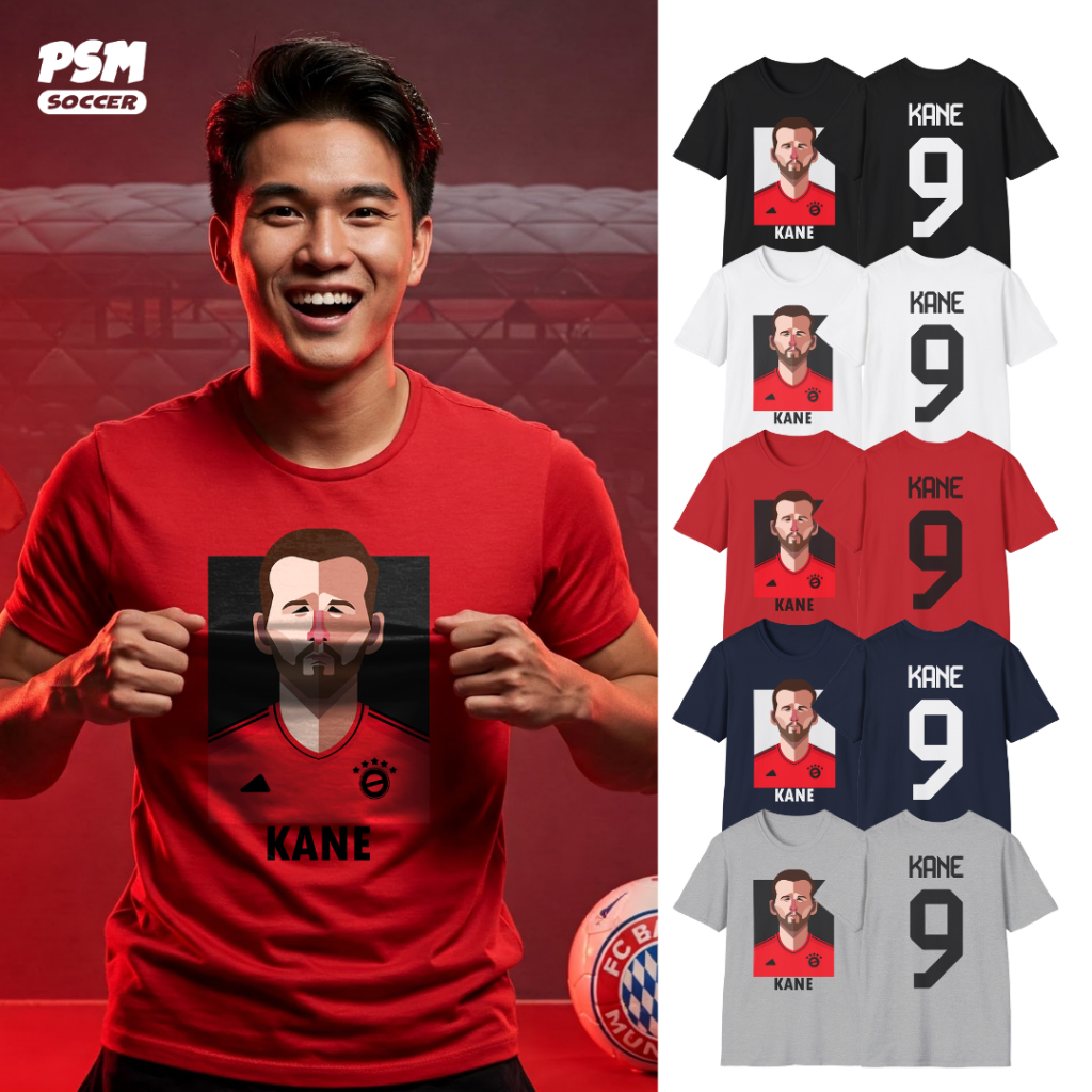 PSM เสื้อยืดลายนักฟุตบอล Harry Kane Bayern Munich