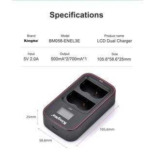 Kingma Nikon EN-EL3E / ENEL3E แบตเตอรี่ แท่นชาร์จ (ประกันศูนย์ไทย)