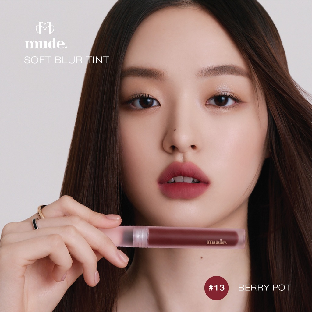 [1+1 จ่าย199.- คละสีได้] MUDE SOFT BLUR TINT 3 G. ( ลิปทิ้น เนื้อแมท ติดทน) EXP 2026/05