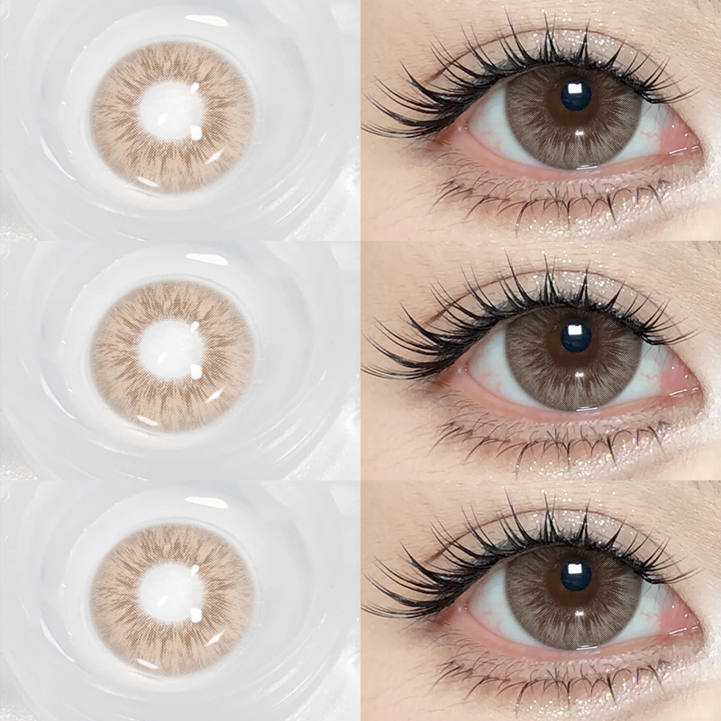 {COD}-คอนแทคเลนส์สี Seattle Brown คอนแทคเลนส์สีตาขนาดใหญ่ 14.5 มม. ใช้ได้ 1 ปี จัดส่งฟรี ค่าอมน้ำ 38% คอนแทคเลนส์แฟชั่น