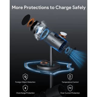 AUKEY แท่นชาร์จไร้สาย Qi2 15W MagFusion 3-in-1 Pro MFI Certified + Active Cooling | LC-MC311A