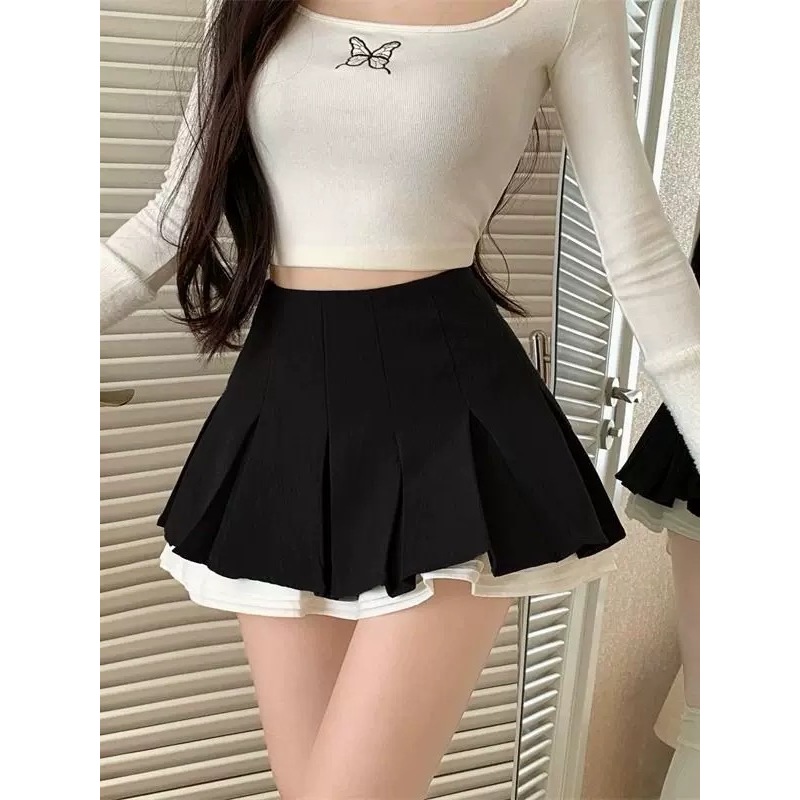 ส่งทันที Cici(NO. 2501) กระโปรงพลีทสั้น ซิปหลัง ดีเทลซับด้านในแต่งเลเยอร์เล็กน้อย สไตล์ลูกคุณหนูเกาหลี - รูปที่ 6