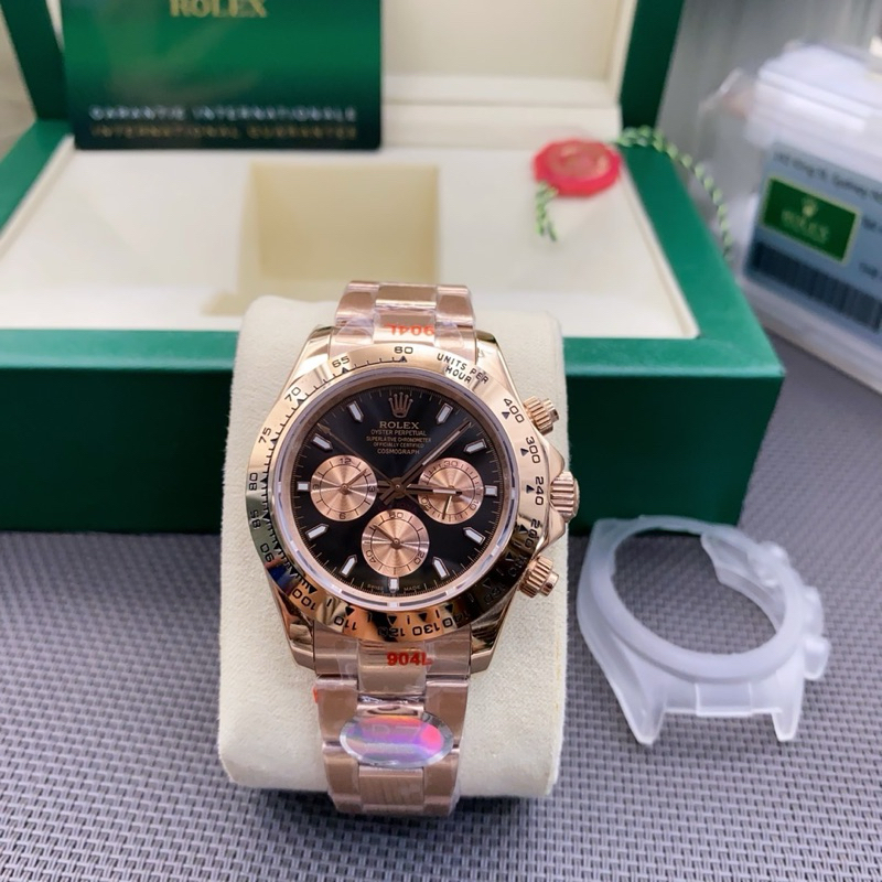 นาฬิกาข้อมือผู้ชาย Rolex Daytona CC 40mm. pink gold R7 Factory