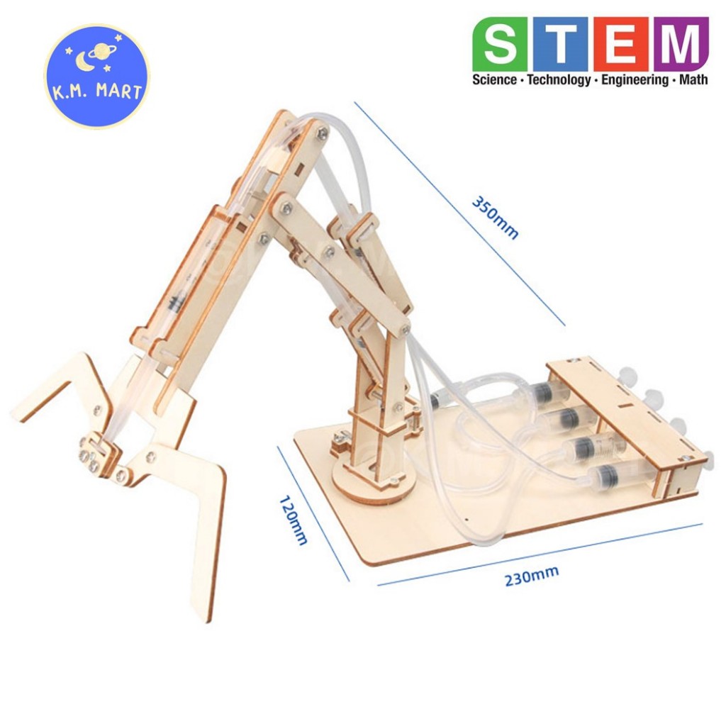 มือจับไฮดรอลิกDIY Hydraulic Robot Arm T-M58 ชุดประกอบไม้ ของเล่นเสริมพัฒนาการ ชุดทดลอง พร้อมส่ง รูปที่ 4
