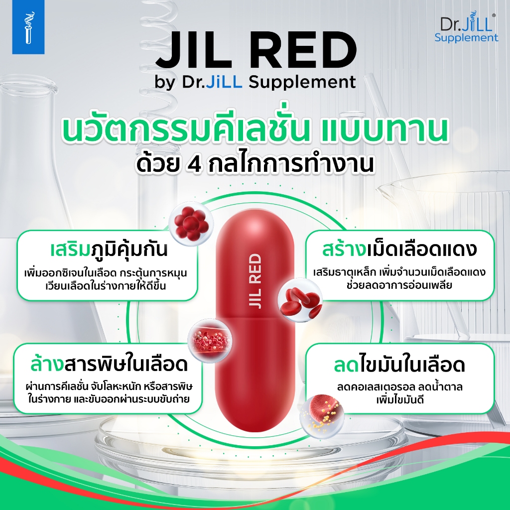(1 แถม 2) JIL RED จิลเรด ผลิตภัณฑ์เสริมอาหารบำรุงร่างกาย พักผ่อนน้อย หน้ามืด วูบง่าย Dr.JiLL 3 กล่อง 30 แคปซูล