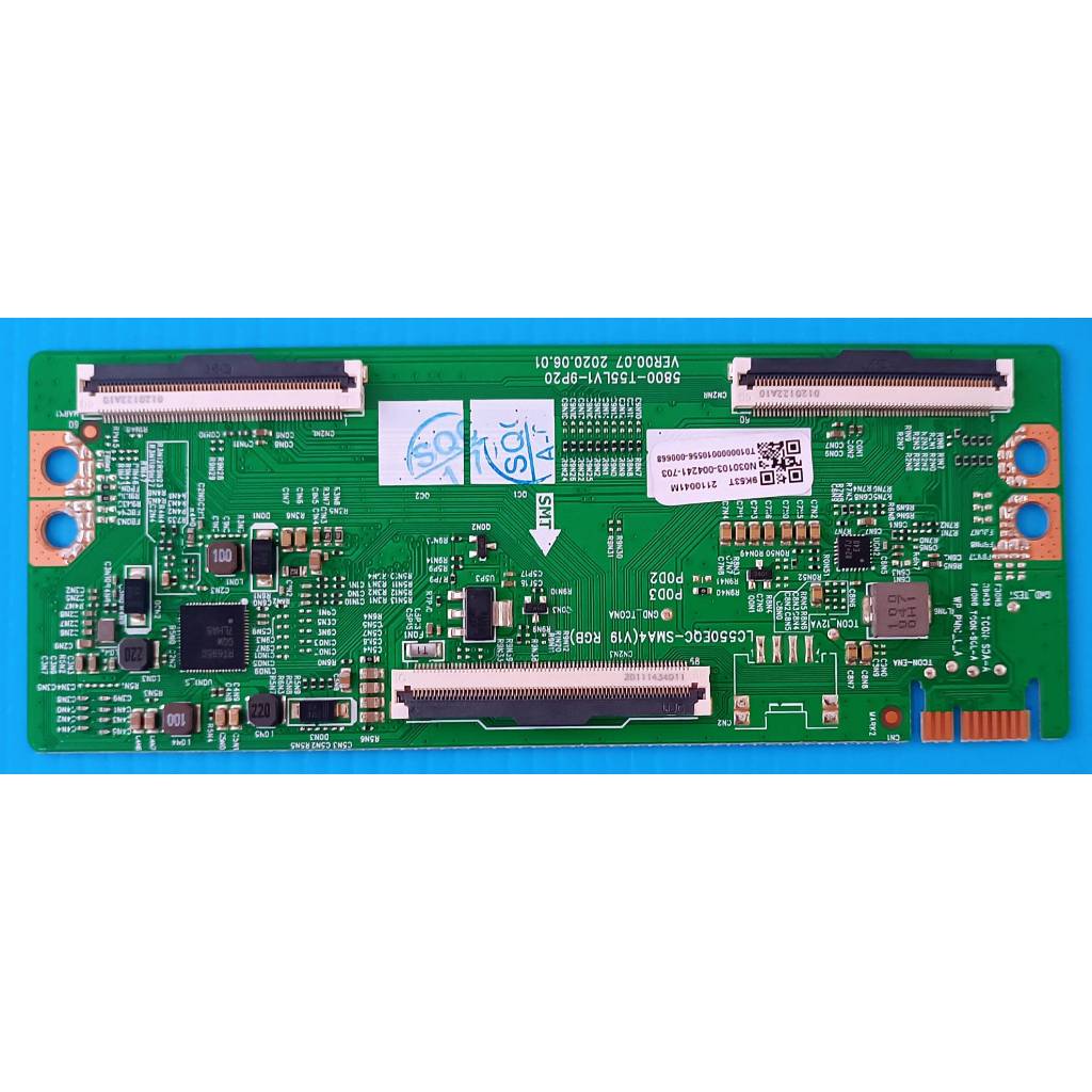 บอร์ดทีคอนทีวี PANASONIC รุ่น TH-55HX600T , TH-55HX720T พาสบอร์ด 5800-T55LV1-9P20 ( LC550EQC-SMA4 )