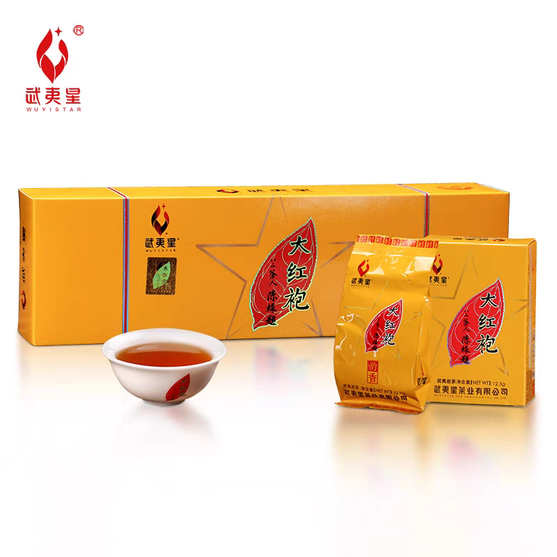 ชาอู่หลง ต้าหงเผา Wuyi Star 武夷星 | Fragrant Da Hong Pao - Yun Xiang Dahongpao 韵香大红袍 เหลืองเข้ม (12.5กรัมx10) 125 กรัม