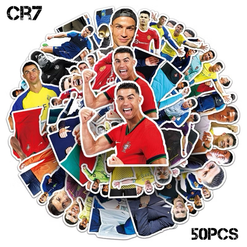 สติ๊กเกอร์ Ronaldo 147 โรนัลโด้ 50ชิ้น Real Madrid cr7 ฟุตบอล มาดริด แมนยู บาร์ซ่า บาซ่า ronaldo liv