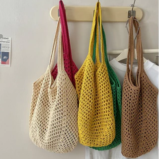 พร้อมส่ง 4 สี กระเป๋าเชือกถัก งานละเอียด ทรงสวย ด้านในมีถุงผ้าให้ P279