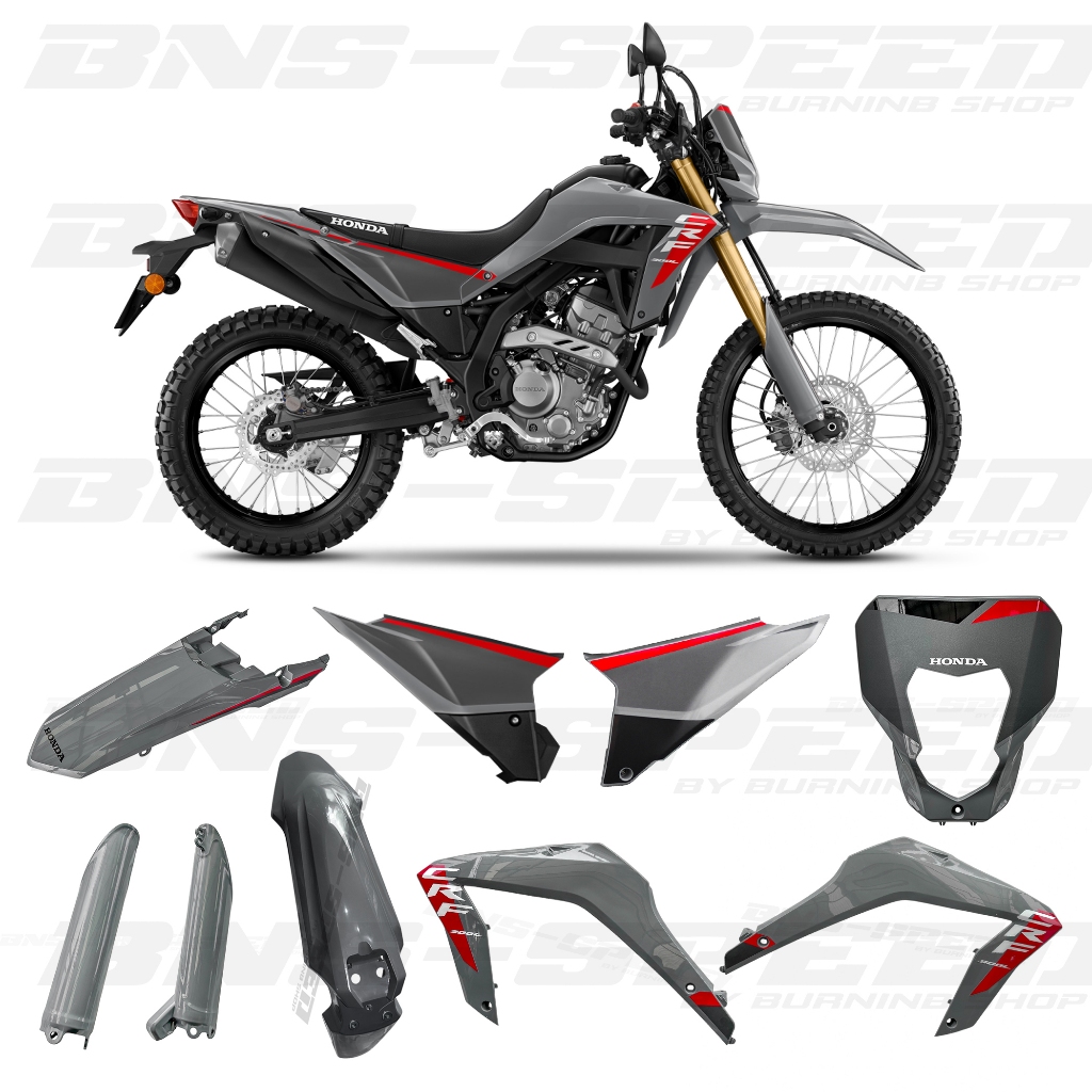 ชุดพลาสติก CRF300L 2025 ABS สีเทาดำ