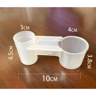 bird น้ําดื่มถ้วยคู่นกชาม waterer เครื่องป้อนน้ำอัตโนมัติพลาสติก สำหรับนก แมว ไก่ นกพิราบ ถ้วยคู่พร้