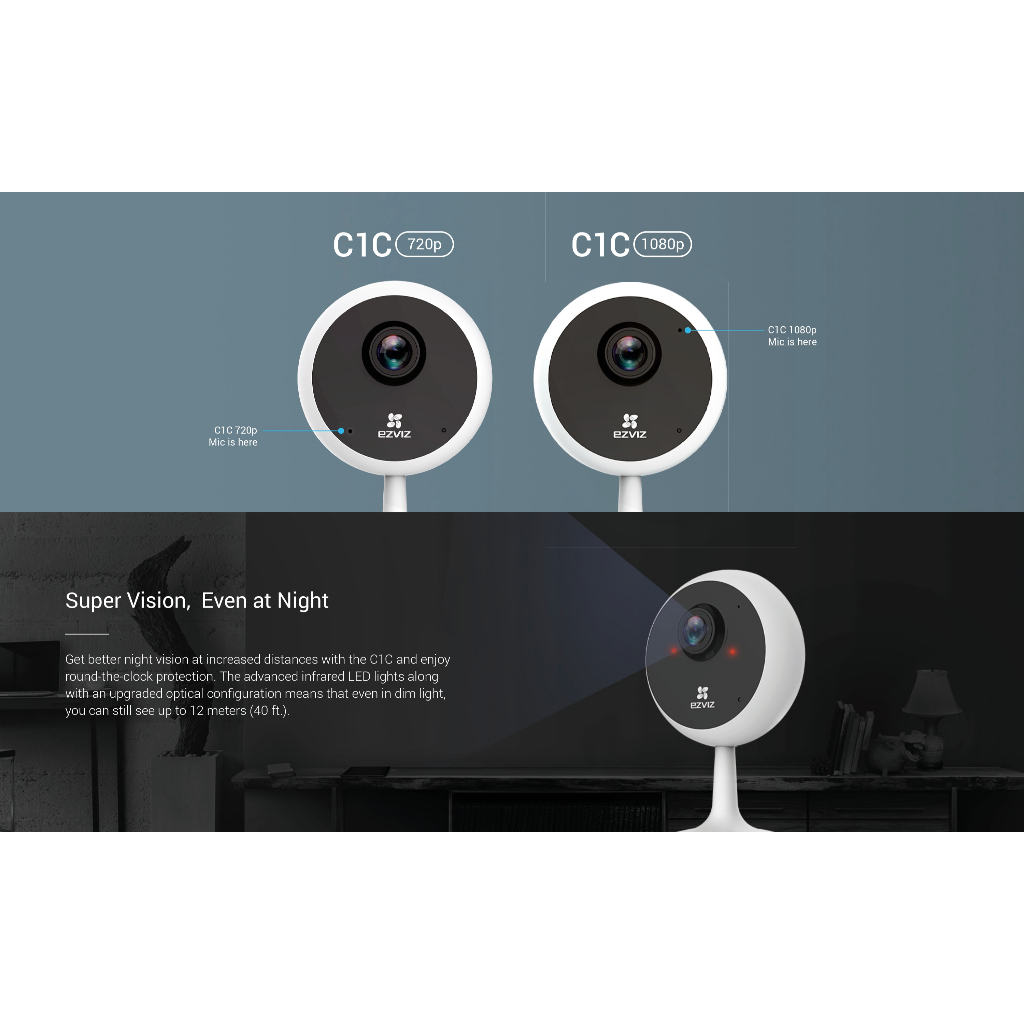 Ezviz C1C 1080P Wi-Fi 2.4GHz Camera H.264 : กล้องวงจรปิดภายในบ้านของคุณให้ปลอดภัยอย่างเต็มรูปแบบ