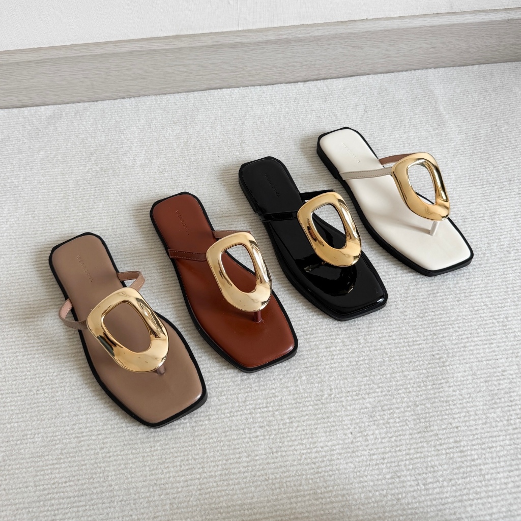[พร้อมส่ง] WEAR.SOUL # S624-Gold Buckle Sandals