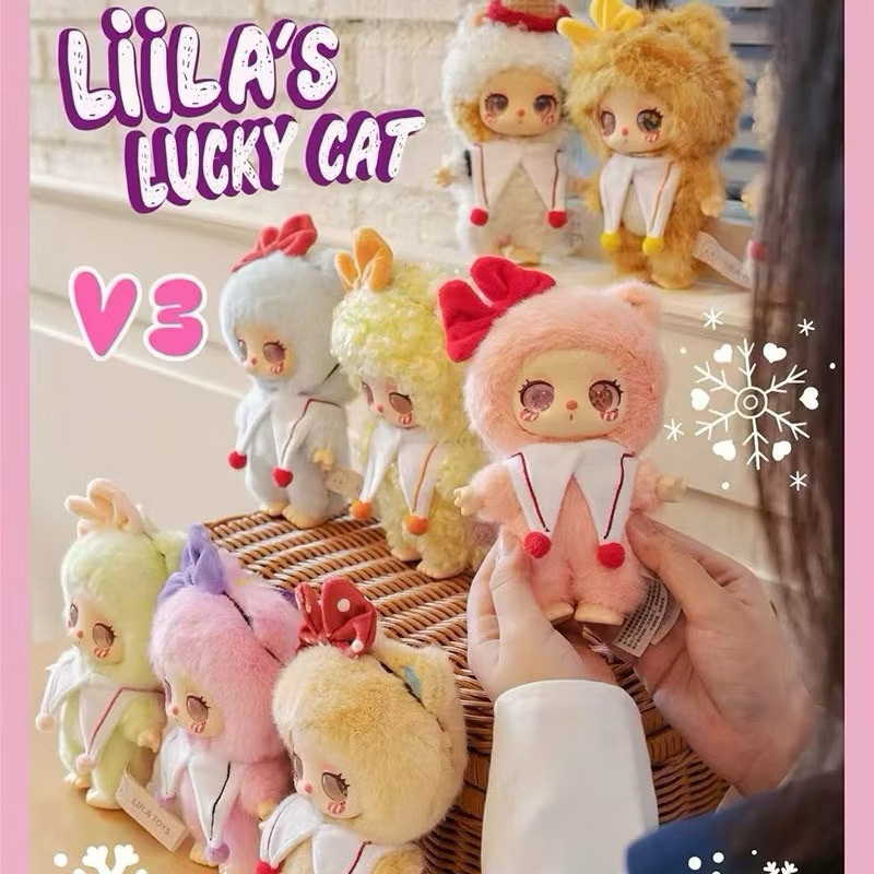 (พร้อมส่ง) ของแท้  แบบสุ่ม-แบบเลือกตัว Liila’s Lucky cat V3 ไลลา V3 มีหูพวงกุญแจสำหรับห้อยกระเป๋า