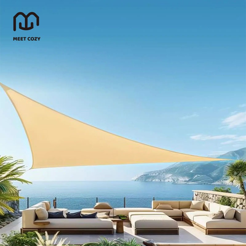 MEET COZY ผ้าบังแดด 420D กันน้ำ สามเหลี่ยมมุมฉาก Sun Shade Sails ผ้าใบบังแดด #1 FA-G