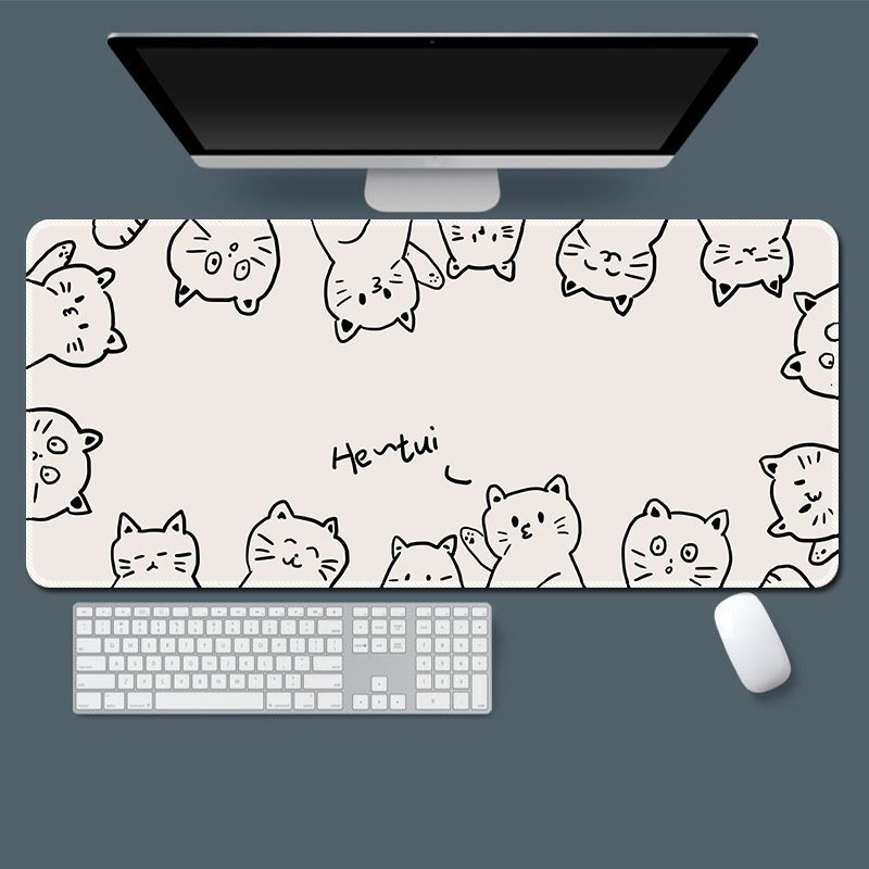 [พร้อมส่ง] แผ่นรองเมาส์ งานเย็บขอบ หลากหลายลาย ขนาดใหญ่ 80x30 ซม. (หนา 3 มม.) Biangels