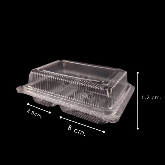 HISO กล่องใส OPS DD-104A-2 แบบล๊อค 2ช่อง ยกลัง(1600ใบ) บรรจุภัณฑ์ที่ใส่อาหาร กล่องข้าว ไม่เป็นไอน้ำ