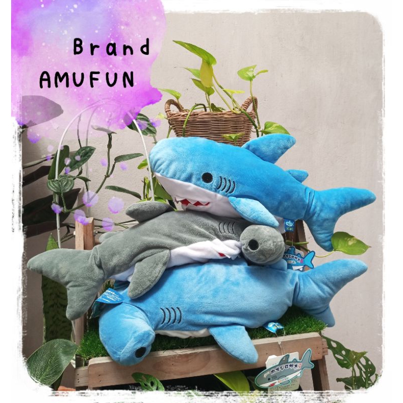 Amuse 🌸 Amufun 🦈Shark Plush 17" (43CM.) 🌊 ตุ๊กตาฉลาม ปลาฉลาม ฉลามหัวค้อน