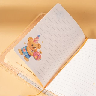 (Butterbear X Deli) สมุดปกนุ่ม สมุดบัตเตอร์แบร์ ขนาด A6 สมุดน้องหมีเนย สมุดน่ารัก