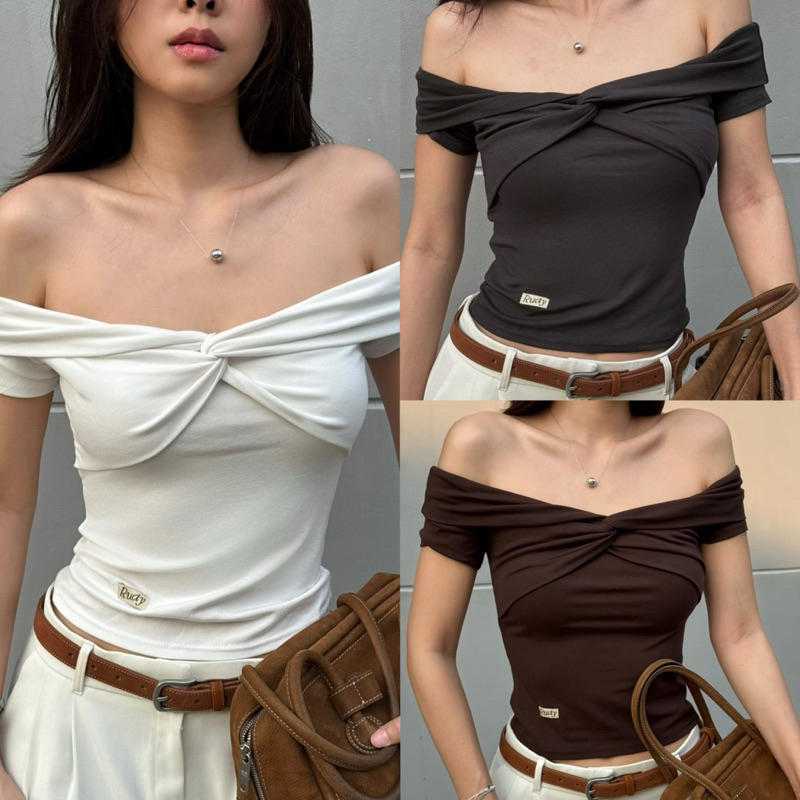 RUDY - TWIST TOP 🥥🌺 เสื้อปาดไหล่แขนสั้นดีเทลเก๋มากๆ