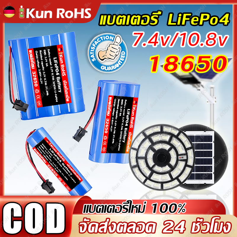 ⚡️พร้อมส่งจากไทย⚡️iKunRoSH แบตเตอรี่  Li-ion18650 แบต 7.4V/6.4V/10.8V ถ่านชาร์จ4500-54000mAh แบตลิเธ