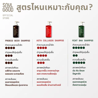 SoulGood MintBHA Anti Hair Loss Shampoo Oily Dandruff Scalp 300ml โซลกู๊ดแชมพูมิ้นท์