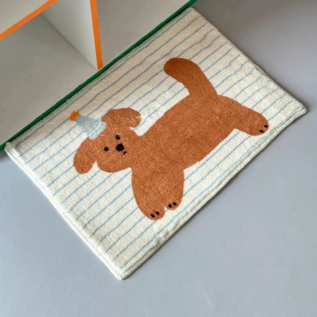 🏷️[Home] 🐶 พรมห้องนอน ข้างเตียง  พรมเช็ดเท้า พรมน่ารัก น้องหมาคัชชุน ดูดซับน้ำได้ดี กันลื่น สไตล์เกาหลี
