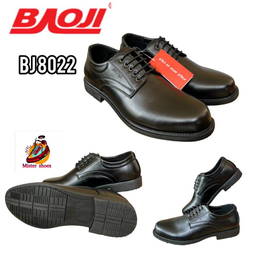 BAOJI  รองเท้าคัทชูหนังดำผู้ชาย รุ่น BJ8022   ข้าราชการ  ทำงาน  นักศึกษา  ( แบรนด์แท้ )