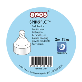 ขวดนมพกพา Amos easy go (ใช้แล้วทิ้ง) แบบจุกคอกว้าง สำหรับอายุ 0-12เดือน (กล่องสีฟ้า)