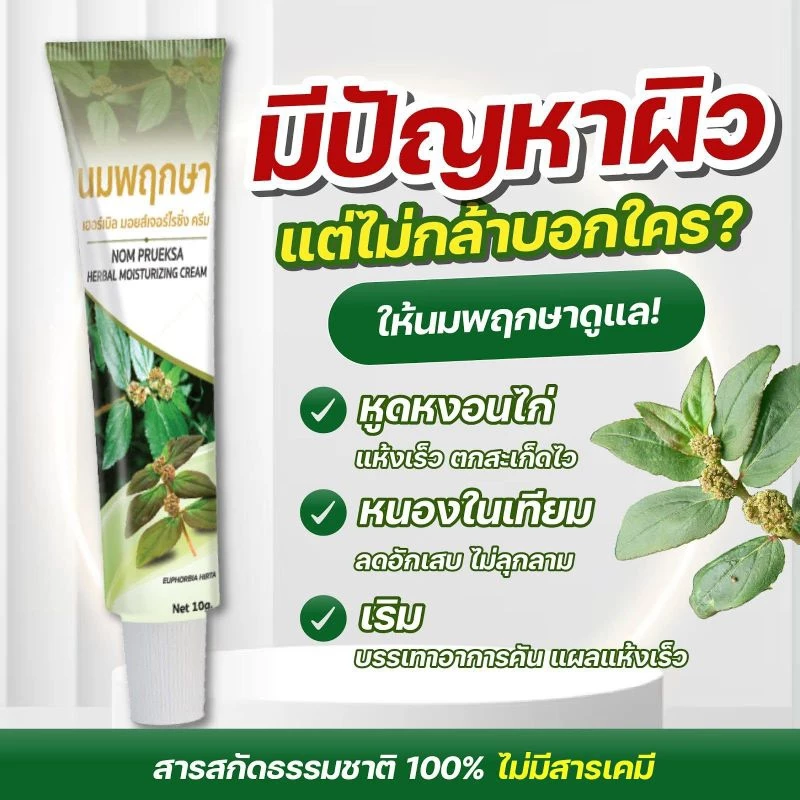 ครีมนมพฤกษาครีมสมุนไพรแท้ #ครีมทาหูดหนักไก่ 10g.