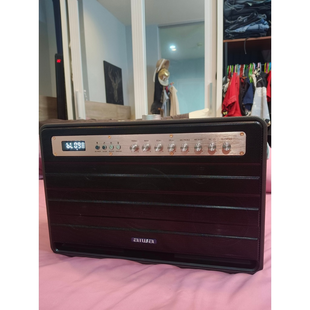 aiwa Mi- X450 Pro Enigma SUPER BASS+ คุณภาพเสียงดี กำลังขับ 120W !!แถมไมค์ AIWA 2 ตัว [ของเเท้ 100%]