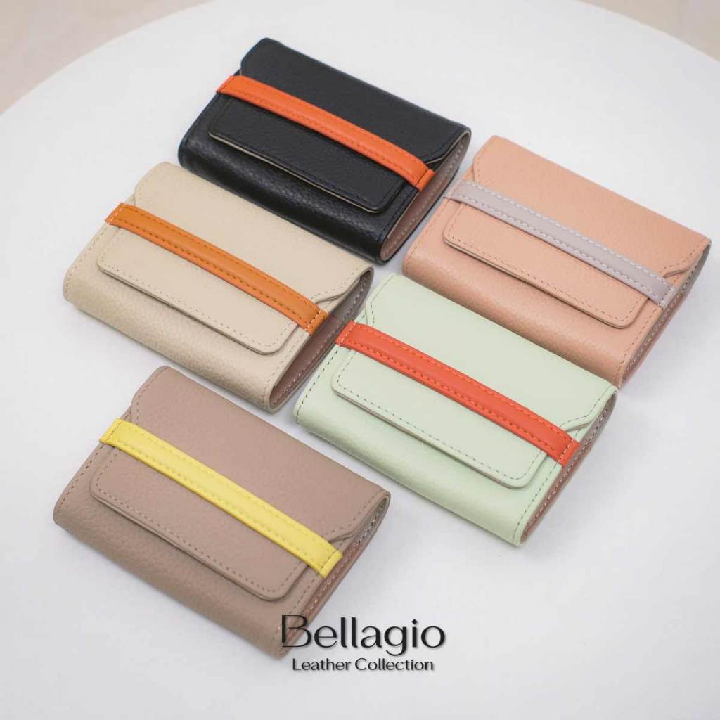 Bellagio รุ่น Chloe Wallet กระเป๋าสตางค์/เก็บบัตร หนังวัวแท้พรีเมียม (กระดุมแม่เหล็ก)