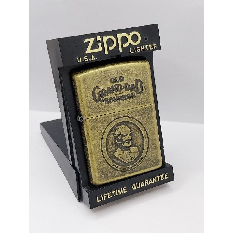 Zippo Japan Old Grand Dad Bourbon #ราชวงศ์เก่าแก่ของฝรั่งเศส (made in 1995) ของใหม่เก่าเก็บไม่ผ่านกา