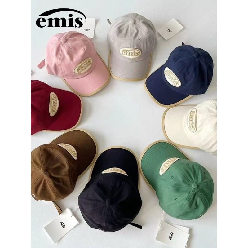 New 2025  ส่งไวจากไทย หมวกแก็ปงานปักละเอียด ตัดขอบขาวสีพาสเทล งานป้ายห้อย