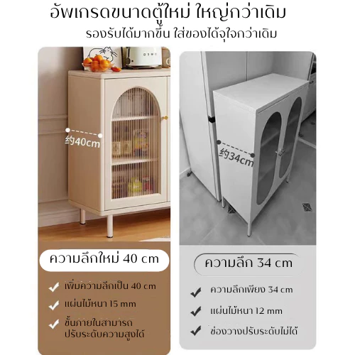ตู้เก็บของมีลิ้นชัก วัสดุMDF ประตูกระจก สไตล์มินิมอล thumbnail 6