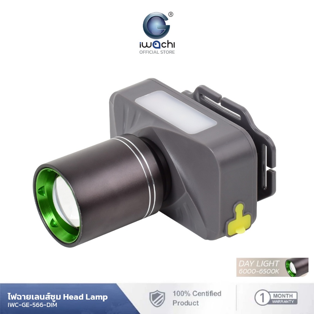 IWACHI หน้าไฟฉายคาดหัว with powerbank ZOOM ได้หรี่ไฟได้ แสงไฟสีขาว ชาร์จมือถือได้ - รูปที่ 7