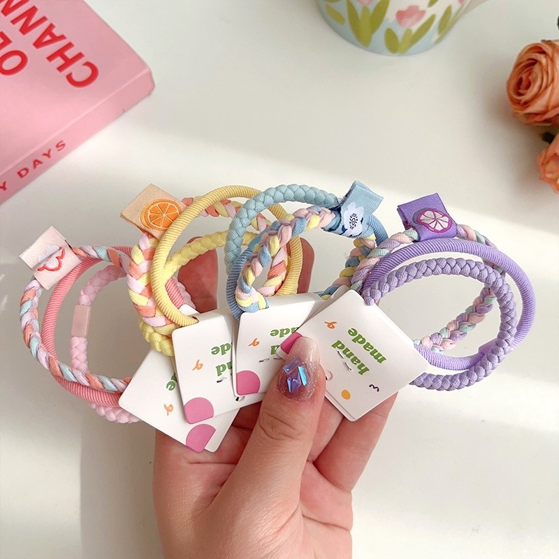 ยางมัดผม กิ๊บแฟชั่น หนังยางพาสเทลสีหวาน 3 ชิ้น/แพ็ค ขนาดใหญ่ สําหรับผู้หญิง