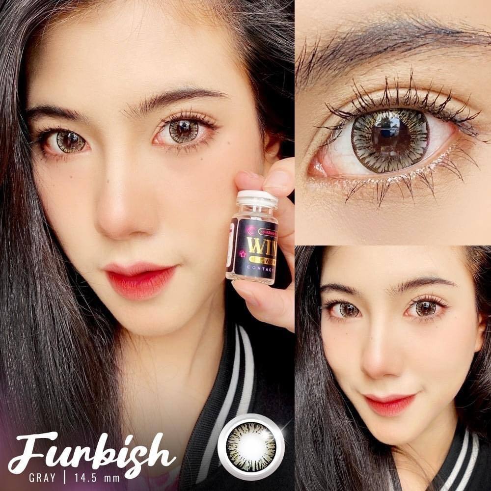 💋 สุดปัง มีค่าสายตา 💋 Wink Furbish Gray Brown บิ๊กอาย สุดปัง สายตาปกติ-10.00 รายเดือน มี อย. แถมตลับฟรี เลนส์นิ่ม สวยปัง - รูปที่ 4