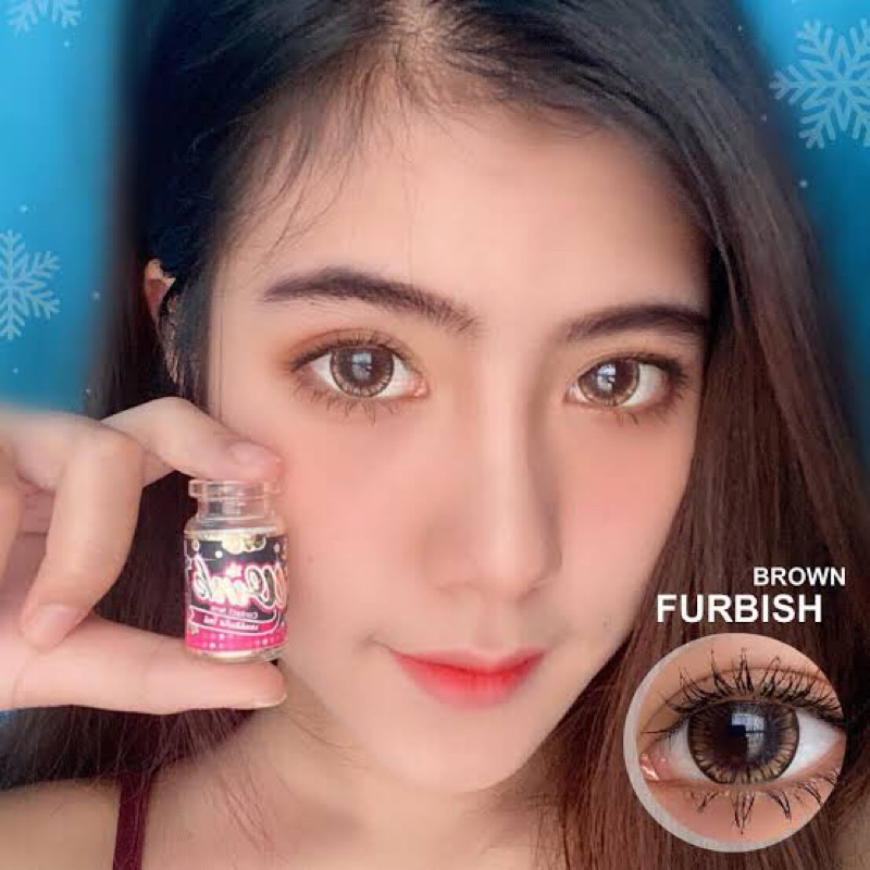 💋 สุดปัง มีค่าสายตา 💋 Wink Furbish Gray Brown บิ๊กอาย สุดปัง สายตาปกติ-10.00 รายเดือน มี อย. แถมตลับฟรี เลนส์นิ่ม สวยปัง - รูปที่ 2