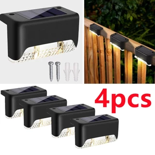 4ชิ้น ไฟติดบันได โซล่าเซลล์ ติดกำแพงหน้าบ้าน รั้วบ้าน เพิ่มความสวยงาม ไฟเหลือง Solar light 1 LED