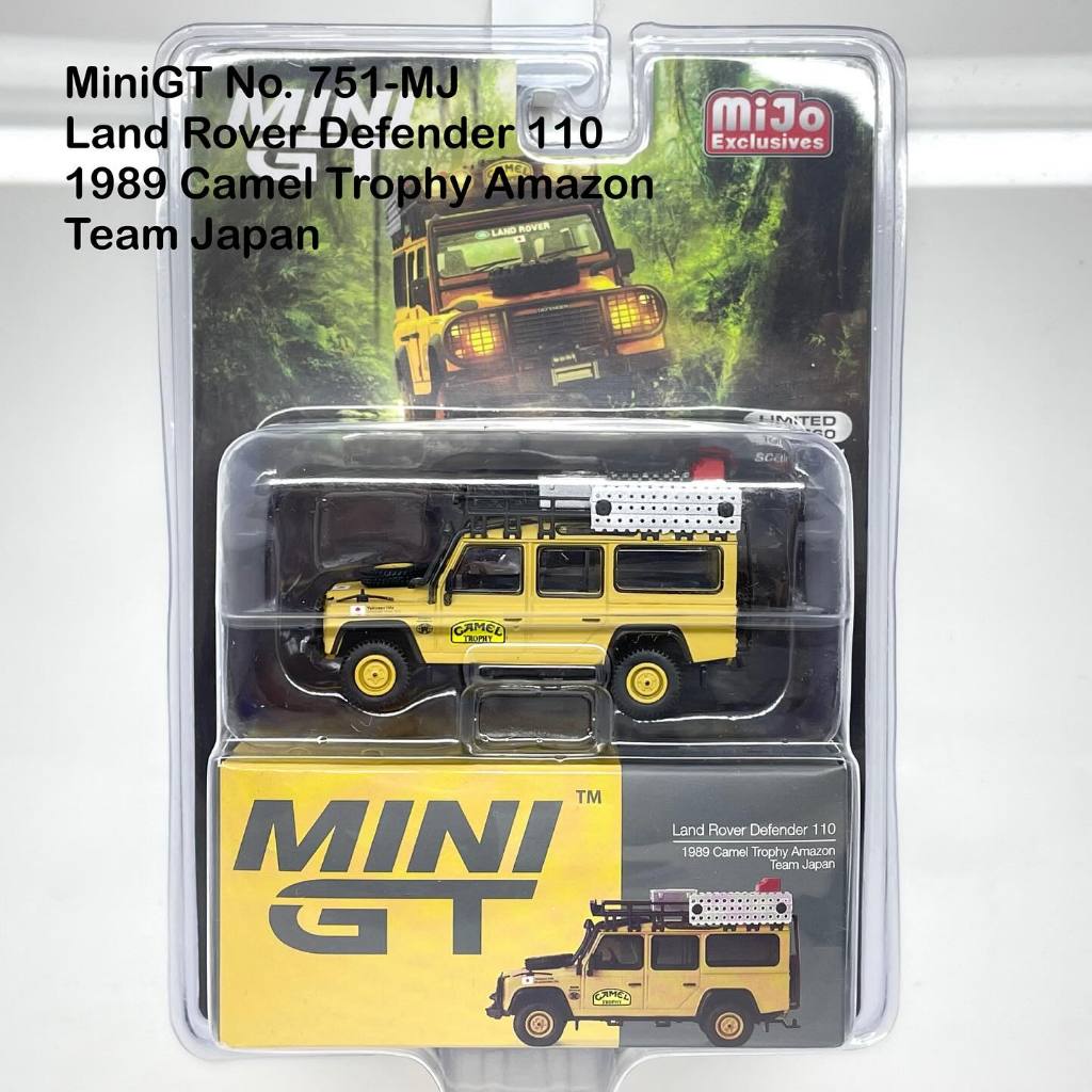 MiniGT  No. 751-MJ Land Rover Defender 110 - 1989 Camel Trophy Amazon Team Japan/blister package