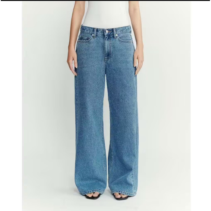 ส่งต่อ SIZE S (AIMER - 90s Baggy Jeans) กางเกงยีนส์ เอวต่ำ ทรงขาบาน