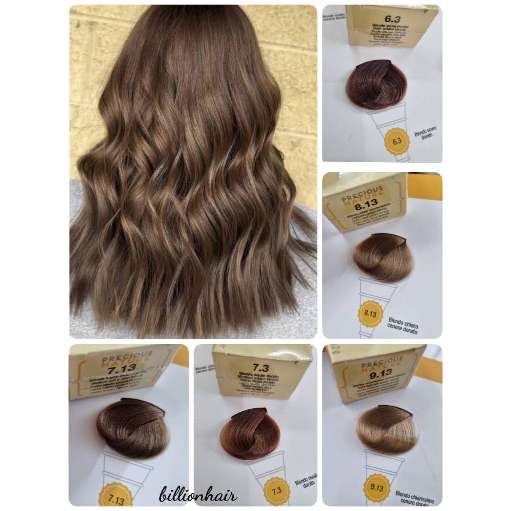 Alfaparf Precious Nature color creme 60ml สีแฟชั่นโทนบลอนดอมเขียวหม่น โทนบลอนด์ประกายทอง