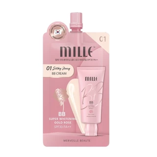 MILLE ( 1 ซอง ) primer bb ครีมซองมิลเล่ super miacle skin cover /whitening gold rose BB snail primer