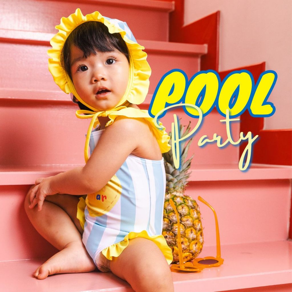 ชุดบิกินี่เด็ก ชุดว่ายน้ำเด็กเล็ก ชุดว่ายน้ำทูพีสเด็ก ชุดว่ายน้ำเด็ก pool party collection